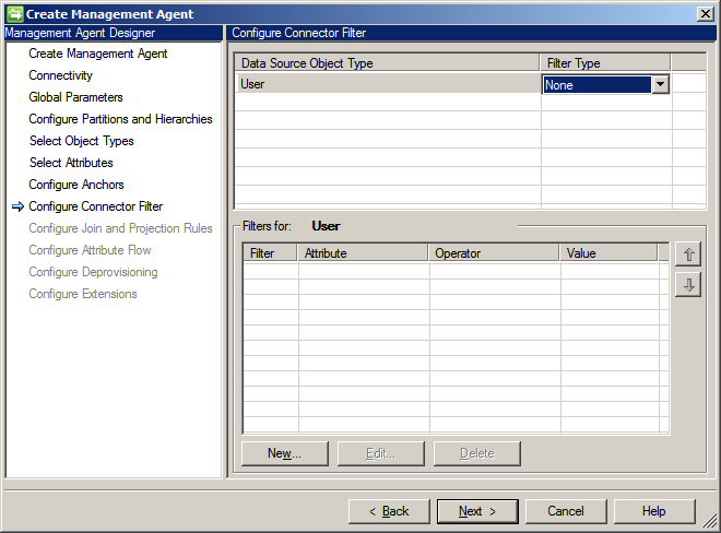 Specify the Connector filter