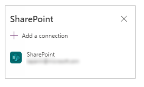 SharePointi ühenduse lisamine.