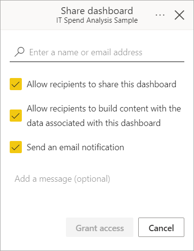 Screenshot of Share dashboard dialog