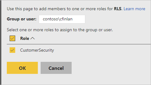 Screenshot showing how to add member to role.