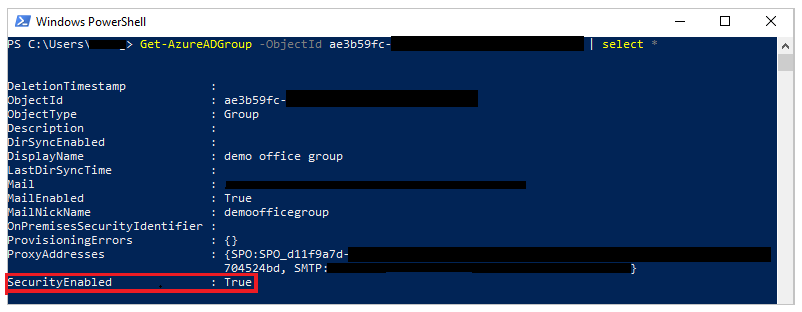 Vaadake atribuuti SecurityEnabled Kontrollige atribuuti SecurityEnabled.