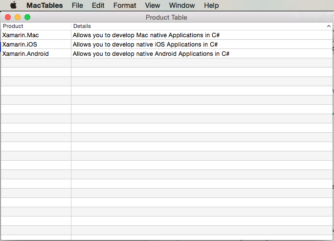 An example app run