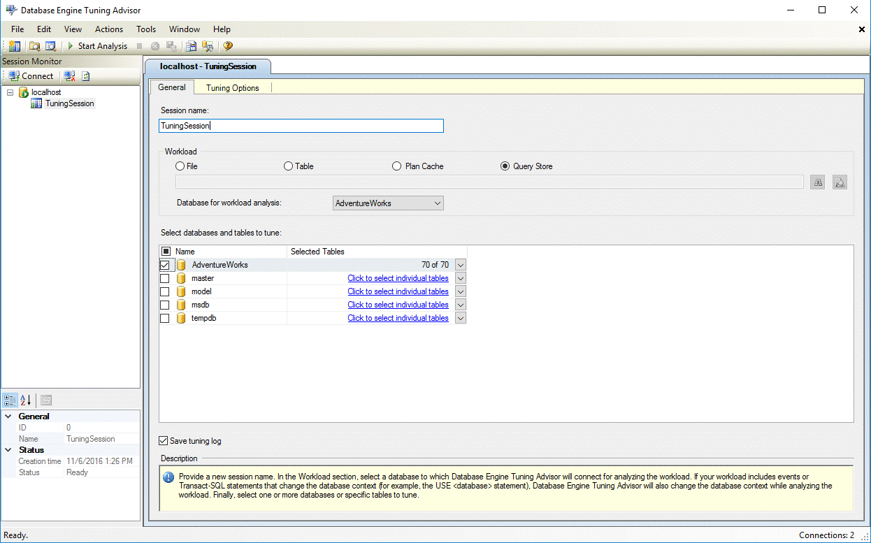 DTA workload from query store