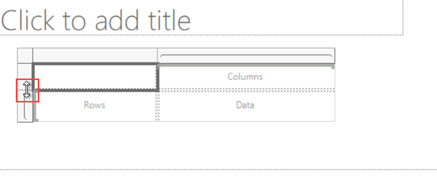 Screenshot of a table highlighting the double-headed arrow at the edge of a row.