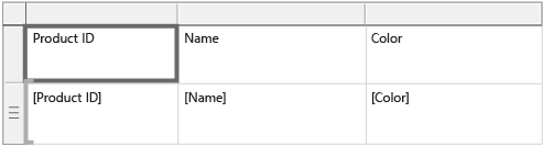 Screenshot of a table with a cell selected.