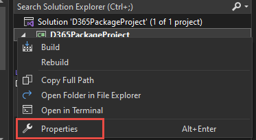 Screenshot of the properties.