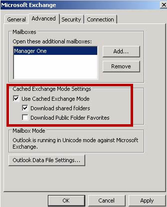 Screenshot that shows the default options for Download shared folders.