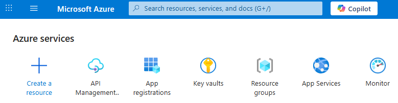 Captura de pantalla que muestra Azure Portal.