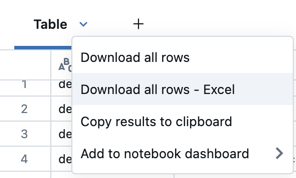 Descargue todas las filas en un archivo de Excel.