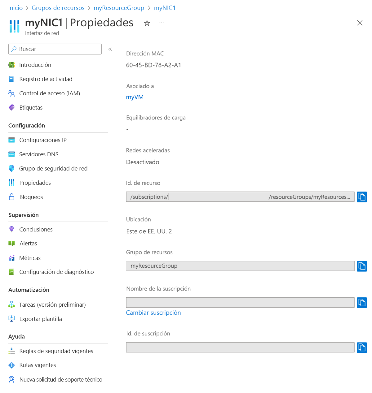 Recorte de pantalla de las propiedades de interfaz de red.