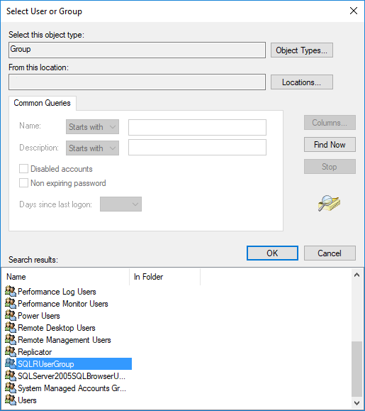 Example of groups on server Ejemplo de grupos en el servidor