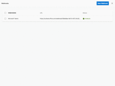 Creación de un nuevo webhook