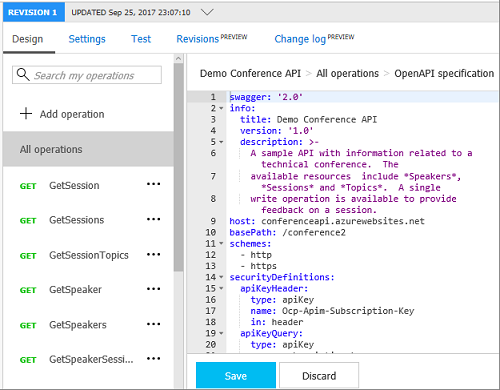 Captura de pantalla que muestra el Swagger de una API.