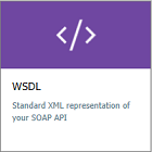 Captura de pantalla que muestra el cuadro de WSDL para importar la API SOAP.