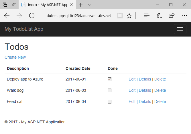 Aplicación de Azure después de Migraciones de Code First