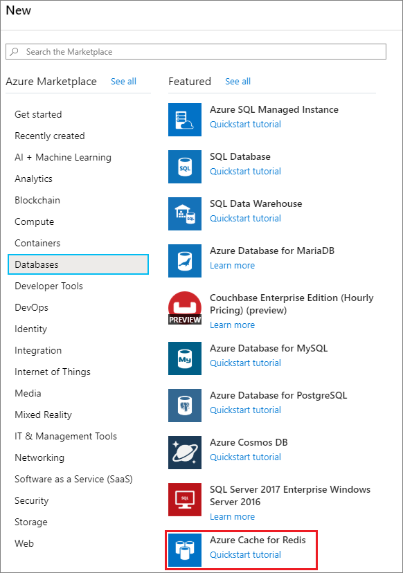 Selección de Azure Cache for Redis