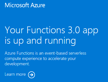 Página principal de la aplicación de funciones