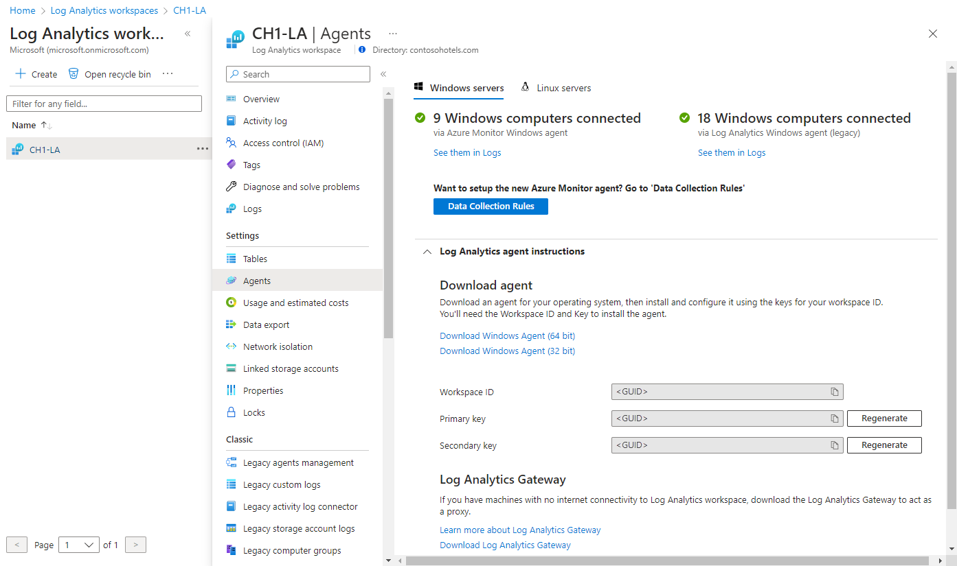 Captura de pantalla que muestra información del área de trabajo.