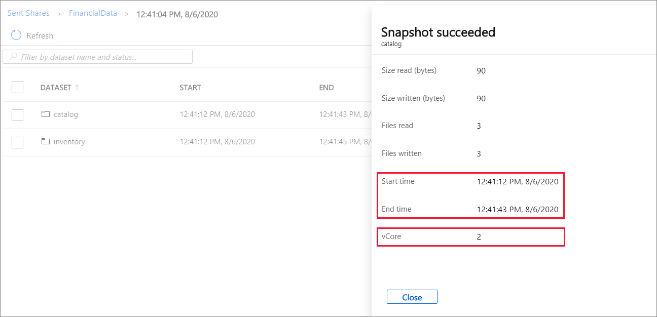 Ejecución de instantáneas