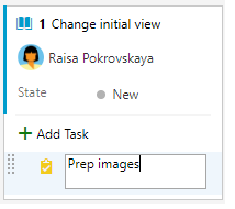 Captura de pantalla que muestra cómo escribir un título de tarea.