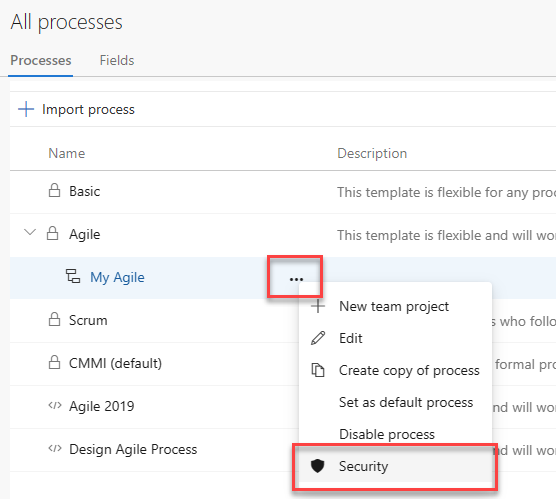 Captura de pantalla que muestra el proceso abierto y el cuadro de diálogo Seguridad abierto.