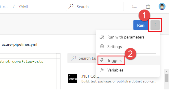 Interfaz de usuario de configuración de canalizaciones