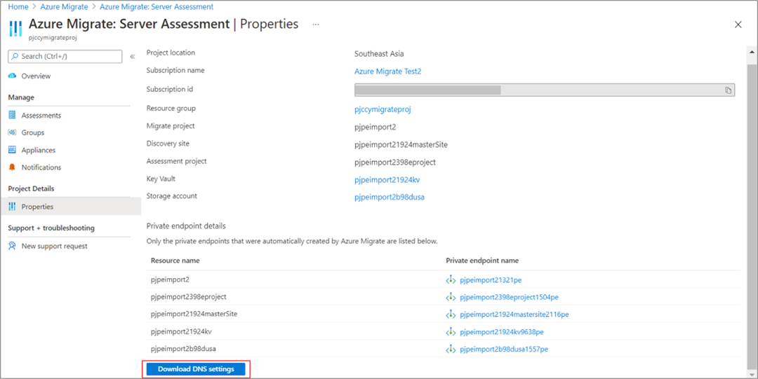 Propiedades de evaluación del servidor de Azure Migrate