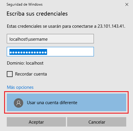 Captura de pantalla del registro de la máquina virtual en el símbolo del sistema. Se resaltan más opciones.