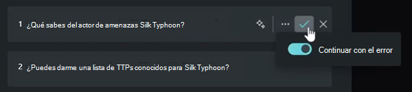 Captura de pantalla de continuar en conmutación por error.