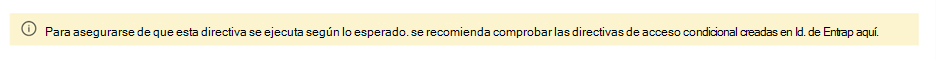 Captura de pantalla de la recomendación que se muestra en el portal.