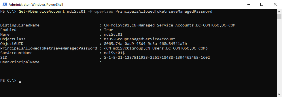 Powershell results.