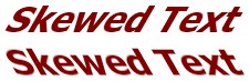 Texto inclinado mediante una transformada de sesgo