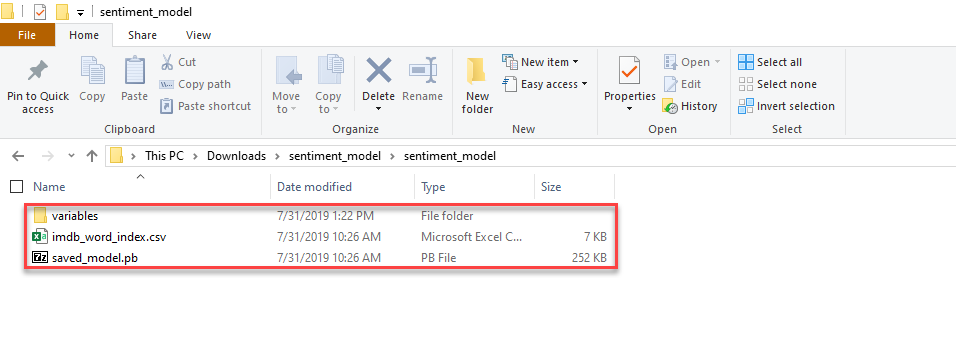 contenido del directorio de sentiment_model