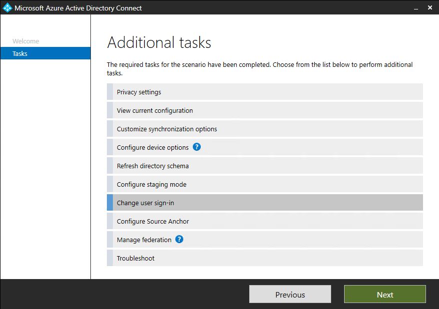 Microsoft Entra Connect: Cambiar inicio de sesión de usuario
