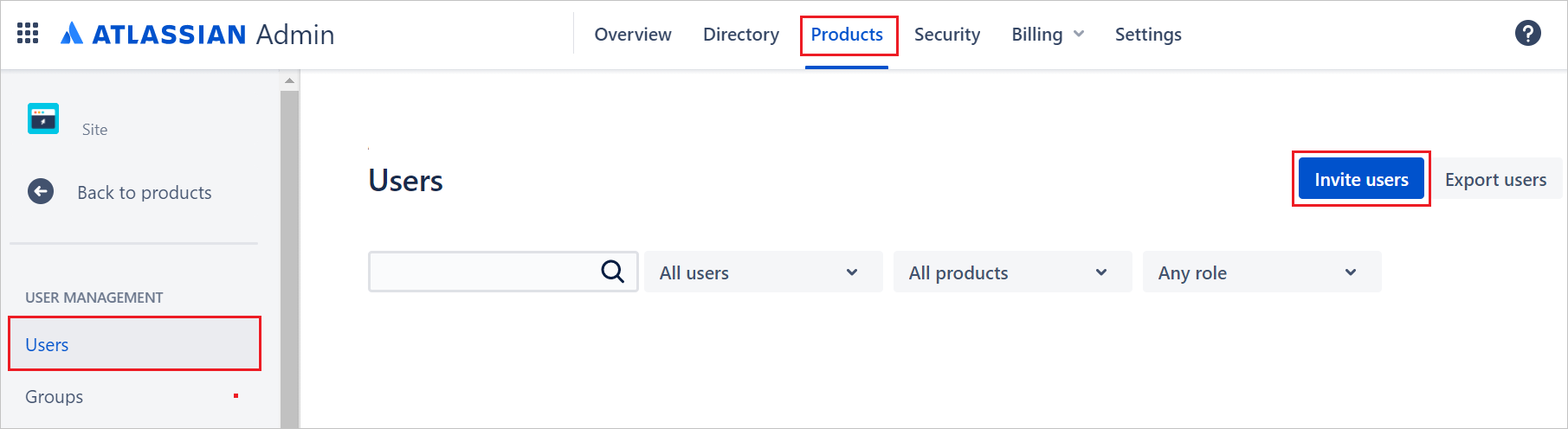 Vínculo a Atlassian Cloud Users (Usuarios de Atlassian Cloud)