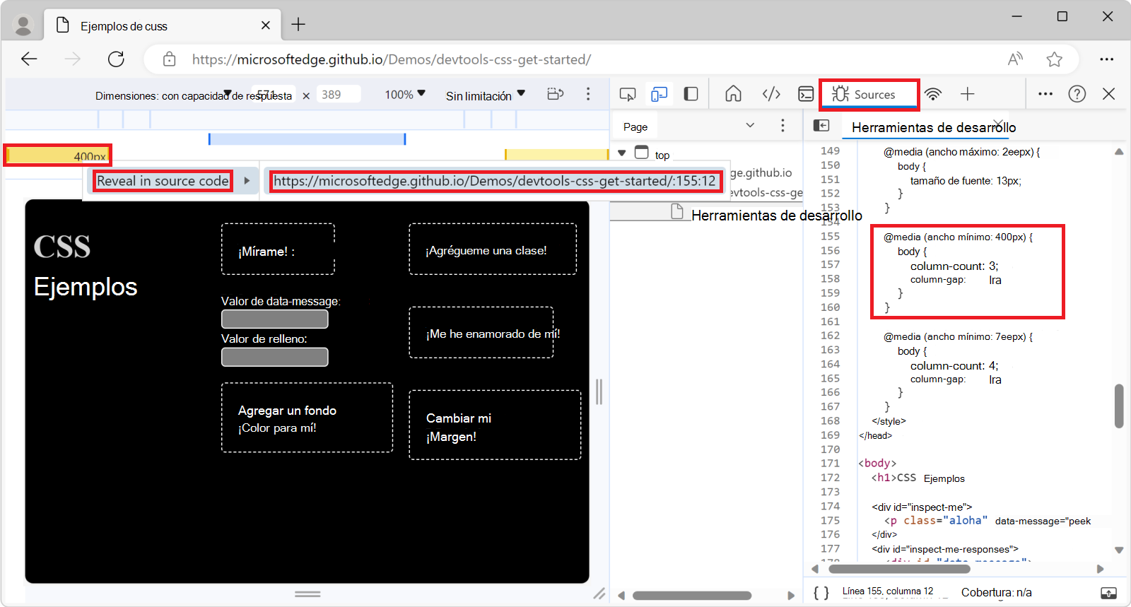 Mostrar consultas multimedia en el editor en la herramienta Orígenes