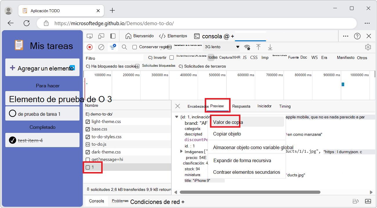 Comando copiar valor con el botón derecho