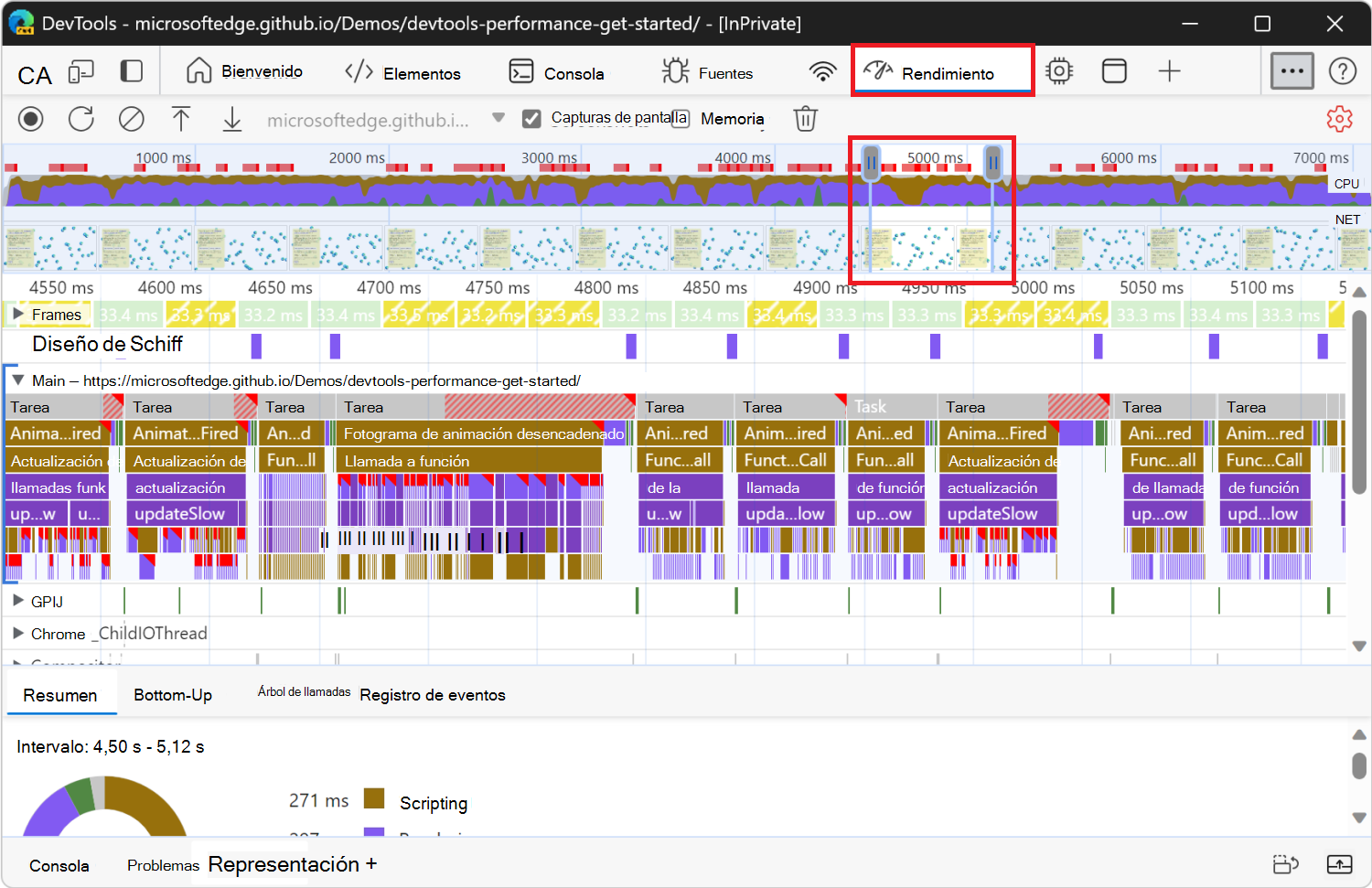 Acercar una sección