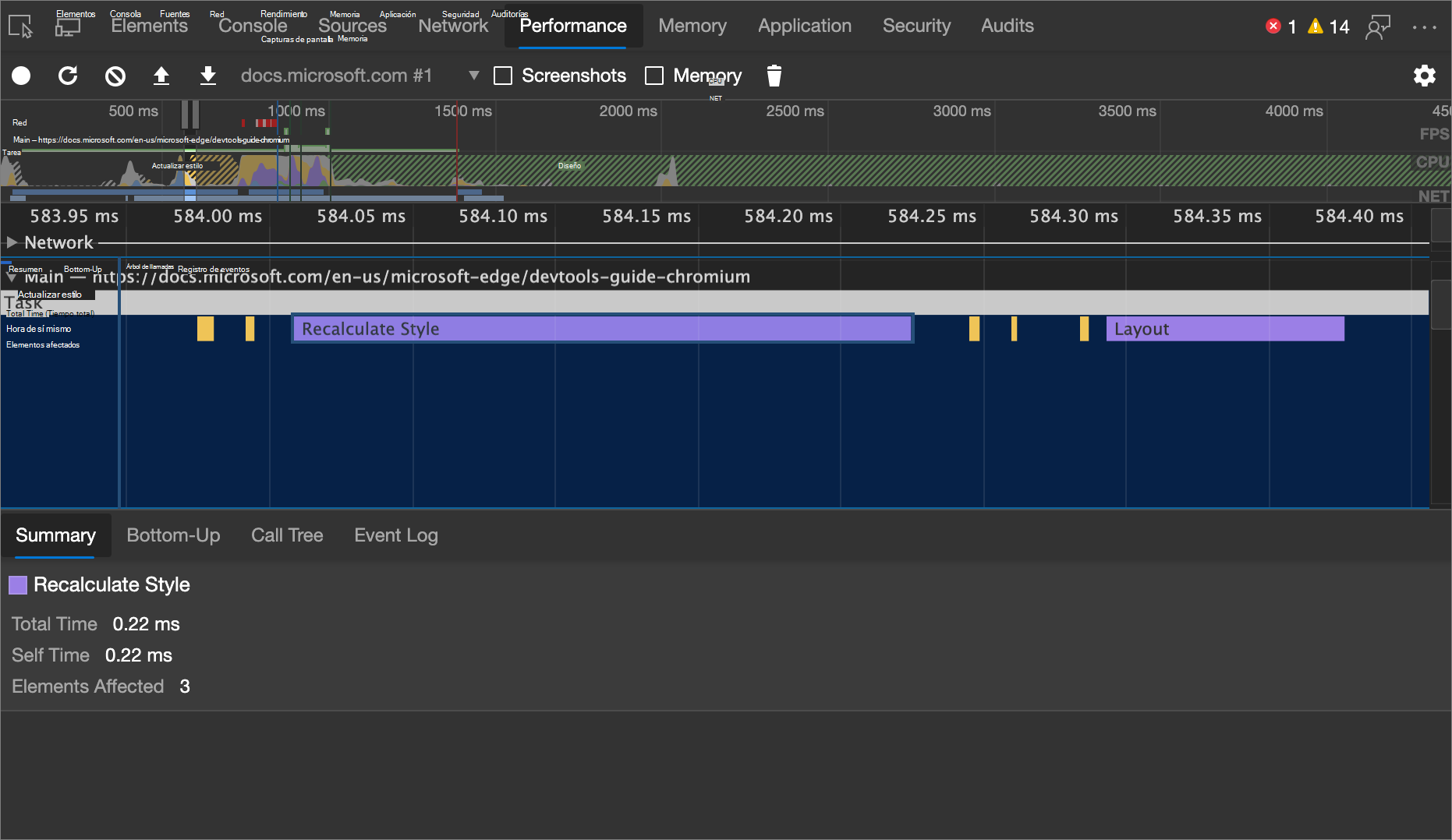 Estilo de actualización largo
