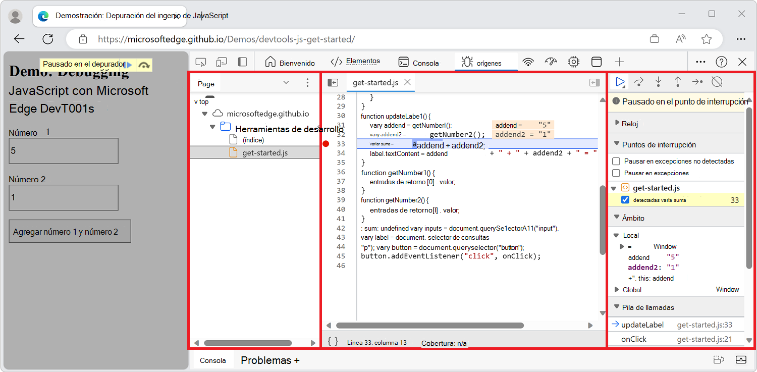 Navegar, ver, editar y depurar JavaScript devuelto por el servidor