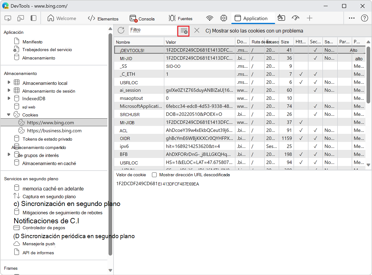 Borrar todas las cookies