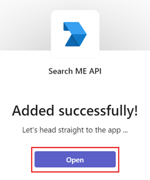 Captura de pantalla de la aplicación de extensión de mensajes con la opción Abrir resaltada.