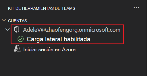 Captura de pantalla que muestra dónde iniciar sesión en Microsoft 365 y Azure.