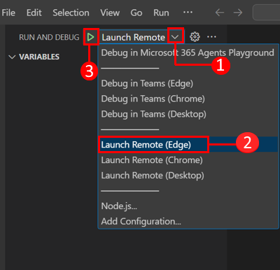 Captura de pantalla que muestra cómo iniciar la aplicación de forma remota.
