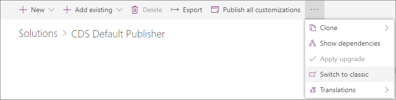 Cambie a la interfaz de usuario clásica.