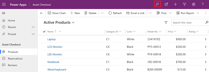 Bilaketa Globalaren botoia.