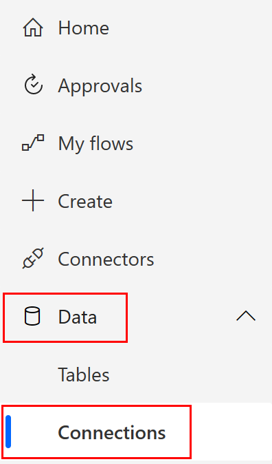 Konexioak menu aukeraren pantaila-argazkia.