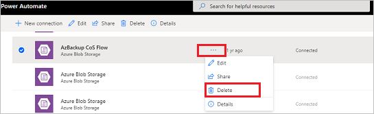 Ezabatu aukeraren pantaila-argazkia.