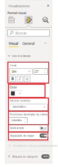 Captura de pantalla del panel de formato compuesto y segmentos simples.
