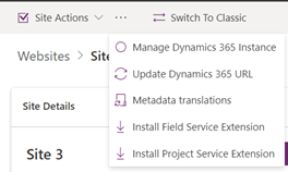 Gunearen ekintza osagarriak hautatzea.
